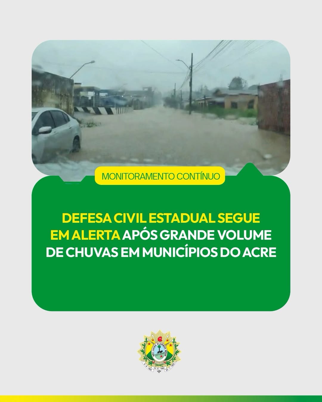 Defesa Civil Estadual segue em alerta e monitorando a situação das chuvas